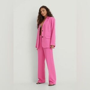 MATCHING SET: Na-Kd Women's Pink Suit Blazer and Trousers